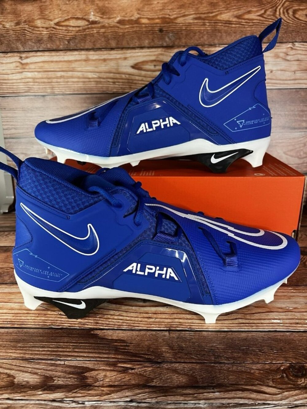 Nike Men's Alpha Menace Pro 3 Mid Football Cleats CT6649-414 Royal Size 13 New